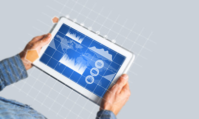 Concept of global connection and interaction interface on notebook display