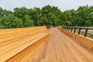 Fototapeta premium Pedestrian Bridge in Kikinda, Serbia.