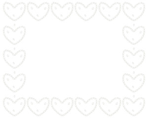 Rectangular black and white frame of strawberries in the shape of hearts. Coloring page. Vector.