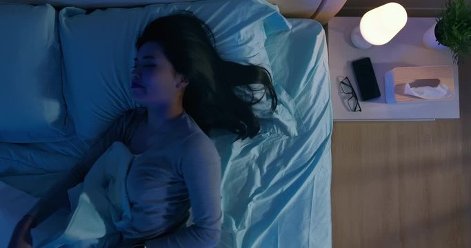 asian woman has insomnia