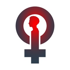Female sign icon. Silhouette of woman head