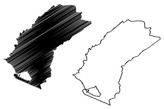 Grand Cape Mount County (Counties of Liberia, Republic of Liberia) map vector illustration, scribble sketch Grand Cape Mount map