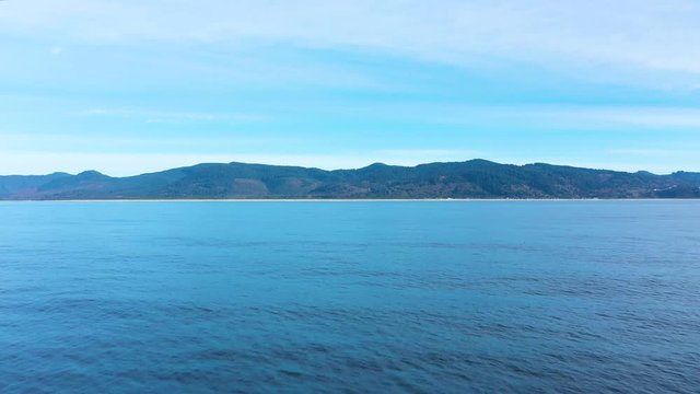 Drone Video On The Oregon Coast From Out In The Ocean Headed Toward Tierra Del Mar Near Pacific City.