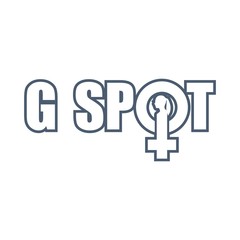 Metaphor of exploring female sexuality. Spot-g erogenous zone emblem. Female sign icon. Silhouette of woman head. Thin line style