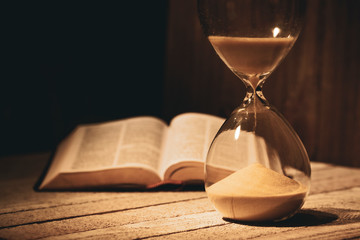 Time is running out hourglass concept - 306525069