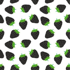 Seamless pattern with berries. Vector summer background with berries.