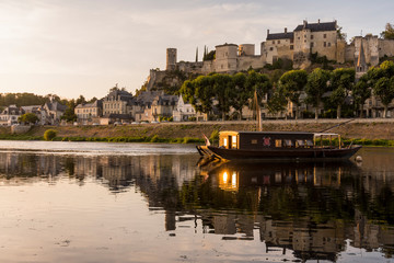 Obraz premium Chateau de Chinon, located the Loire Valley (France) is a World Heritage Site by Unesco.