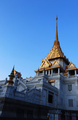 Wat Traimit at Dusk Temple in China town Bangkok Thailand