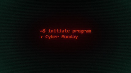 Cyber Monday technology command line retro computer wallpaper advertisement sale