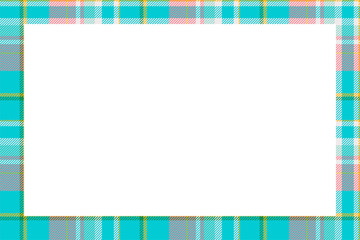 Vintage frame vector. Scottish border pattern retro style. Tartan plaid ornament.