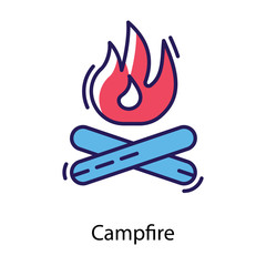  Outdoor Campfire Vector 
