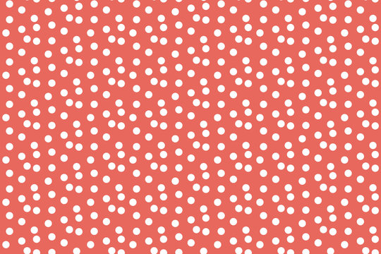 Red Pastel Color Background Scattered Dots Seamless Pattern