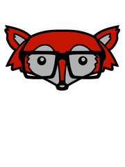Geek Fuchs Kopf cartoon clipart schlau frechdachs cool