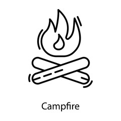  Outdoor Campfire Vector 