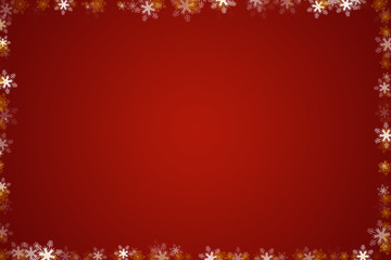 Red Christmas background with snowflakes. Winter season