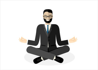 Businessman or office worker in lotus,vector illustration