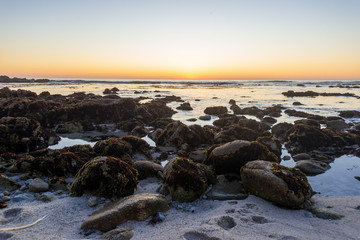 gorgeous sunset on a rocky rugged coast