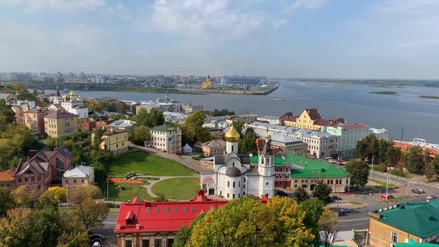 Nijniy Novgorod view Russia, panaromic view of downtown, tc01