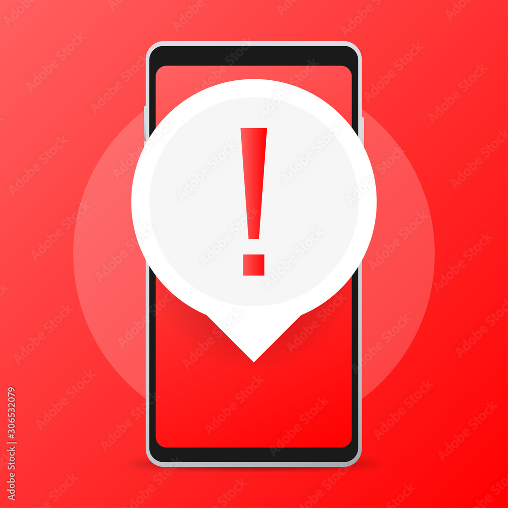 Aufkleber alert message mobile notification. danger error alerts.
