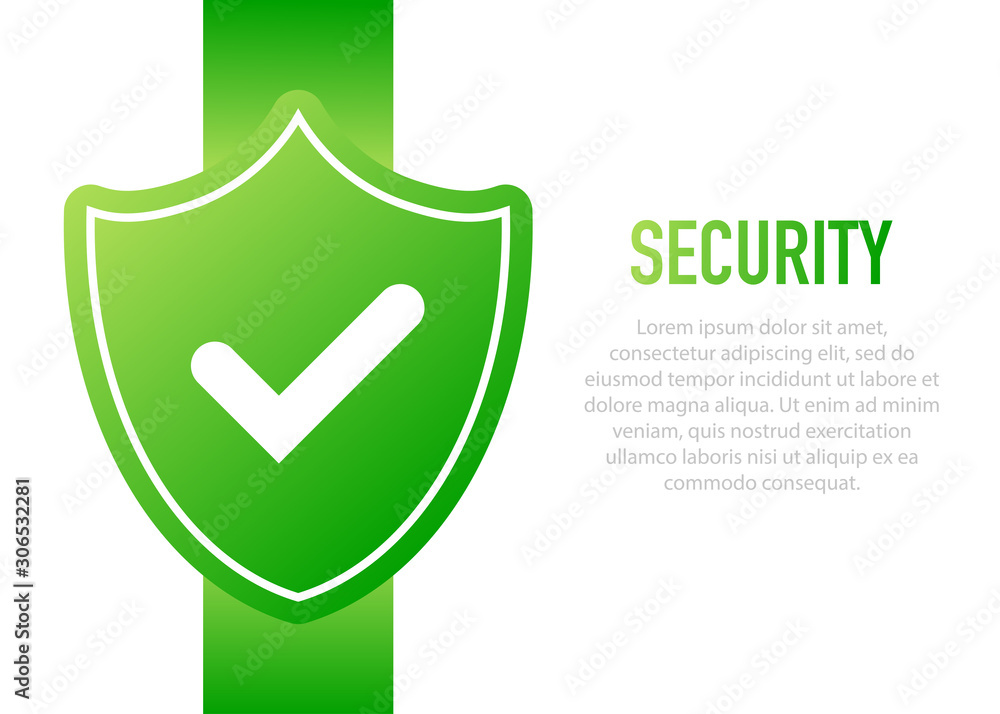 Poster web security icon shield. web banner.