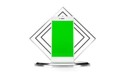 3d render, mobile phone mockup. with minimal style and abstract concept background. in black and white color tones.