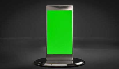 3d render, mobile phone mockup. with minimal style and abstract concept background. in black and white color tones.