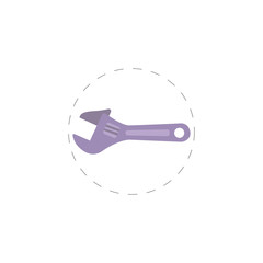 Adjustable wrench colored flat icon for mobile concept and web apps design.