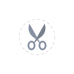Scissors colored flat icon for mobile concept and web apps design.