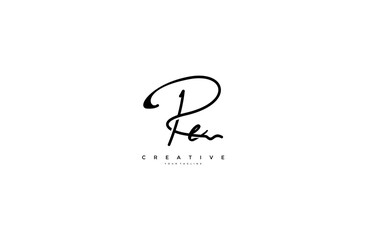 Signature Logotype Letter RE Monogram
