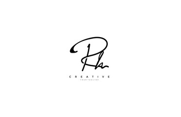 Signature Logotype Letter RH Monogram