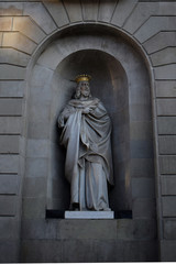 Detail of Carved Statue in Niche 