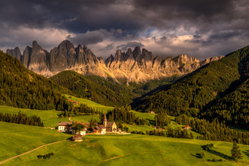 Santa Magdalena Village in Vale di Funes, Dolomiti, Italy