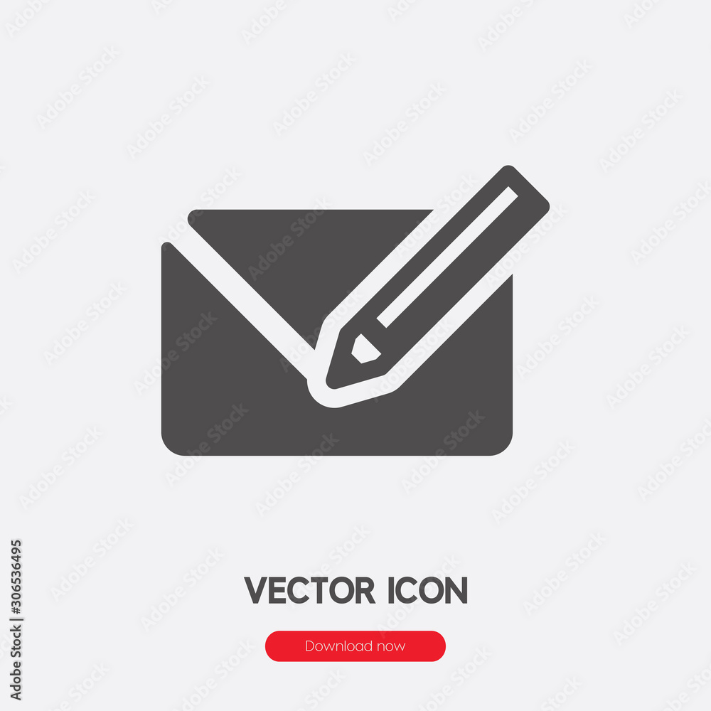Poster writing message icon vector. linear style sign for mobile concept and web design. writing message sy