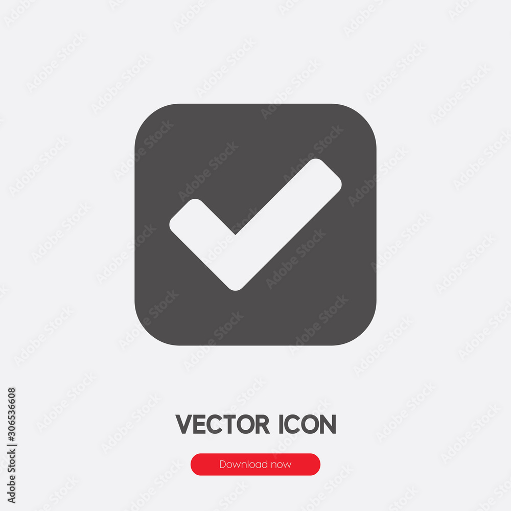 Poster checkmark icon vector. linear style sign for mobile concept and web design. check symbol illustratio