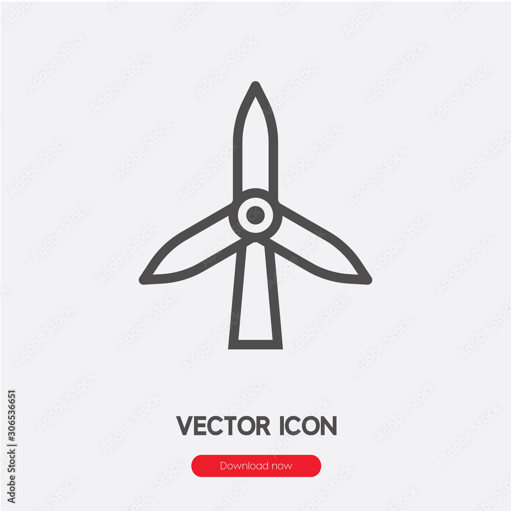 Poster wind turbine icon vector. linear style sign for mobile concept and web design. windmill symbol illus