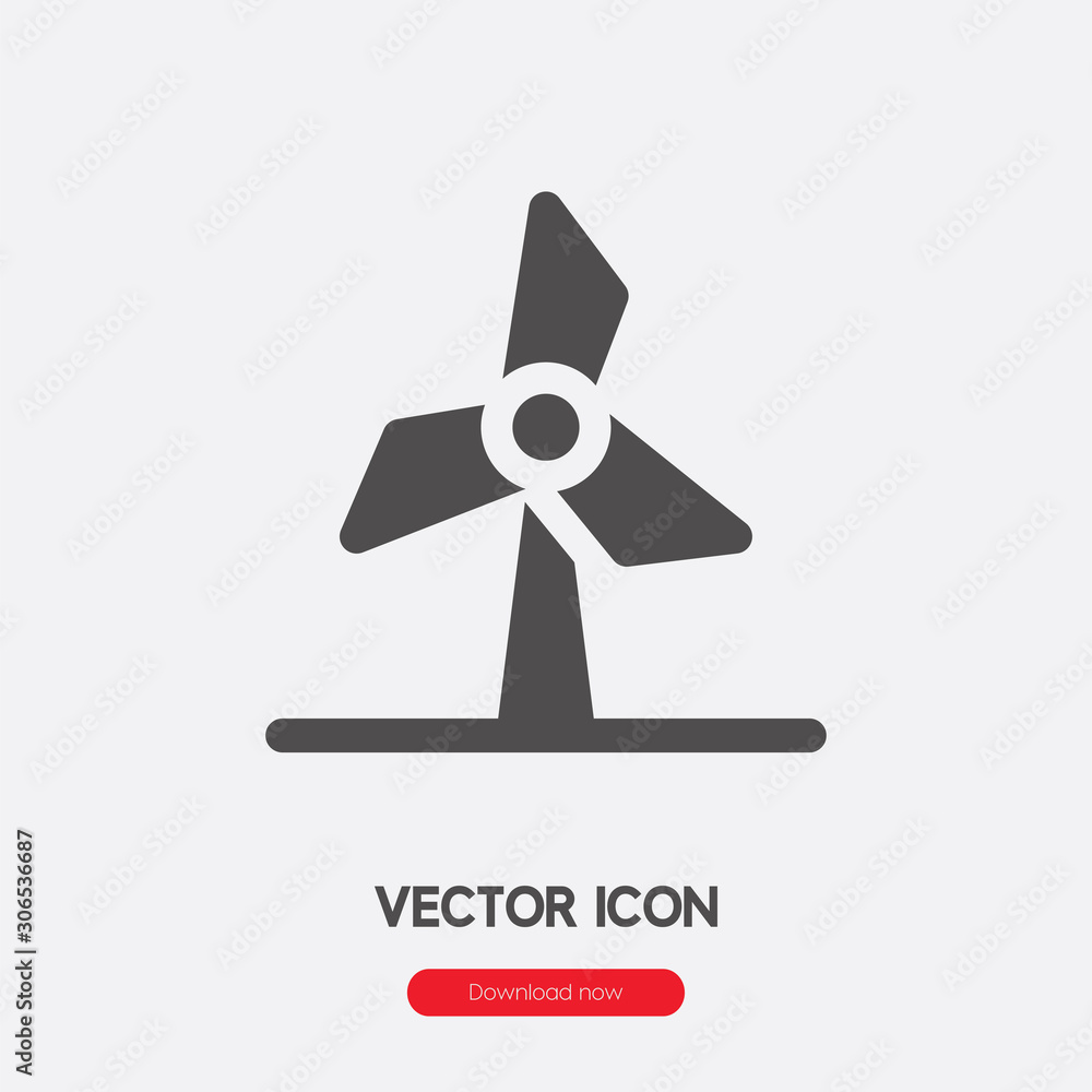Poster wind turbine icon vector. linear style sign for mobile concept and web design. windmill symbol illus
