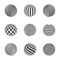 Sphere with halftone fill, vector illustration.