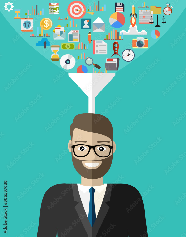 Aufkleber flat design concepts big data filter