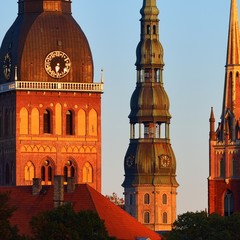 Latvian church towers in Riga