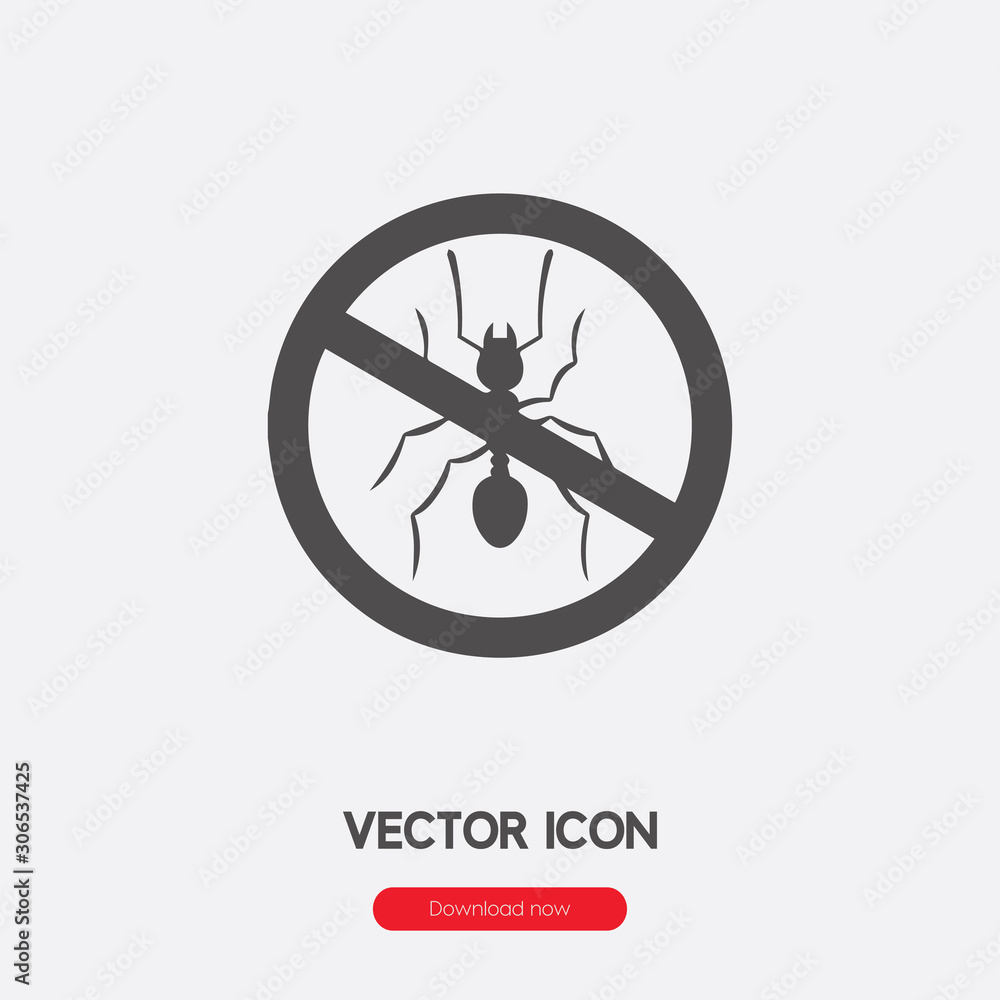 Poster no insects icon vector. linear style sign for mobile concept and web design. no insects symbol illus