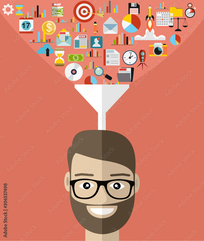 Aufkleber flat design concepts big data filter