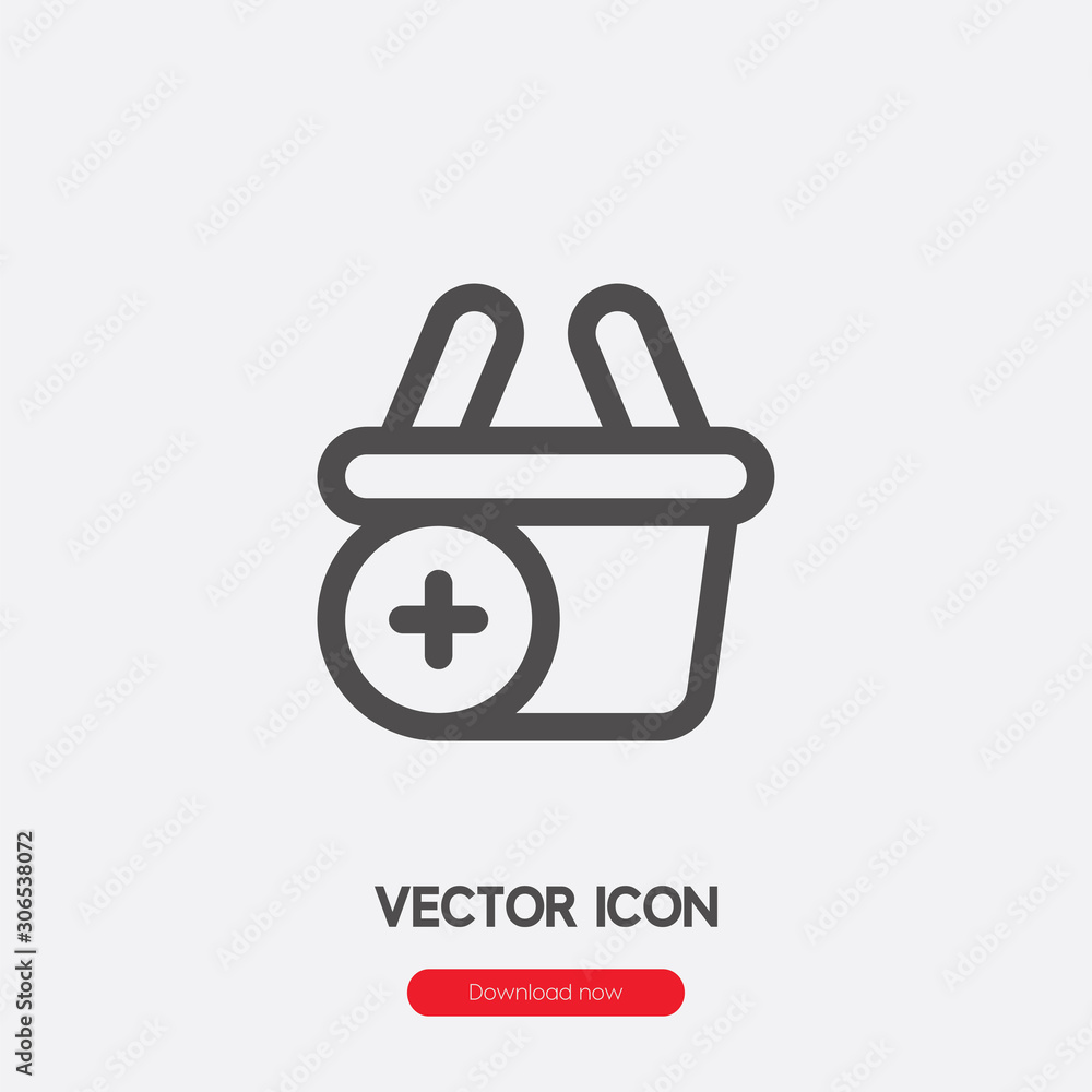 Poster add to basket icon vector. linear style sign for mobile concept and web design. add to basket symbol