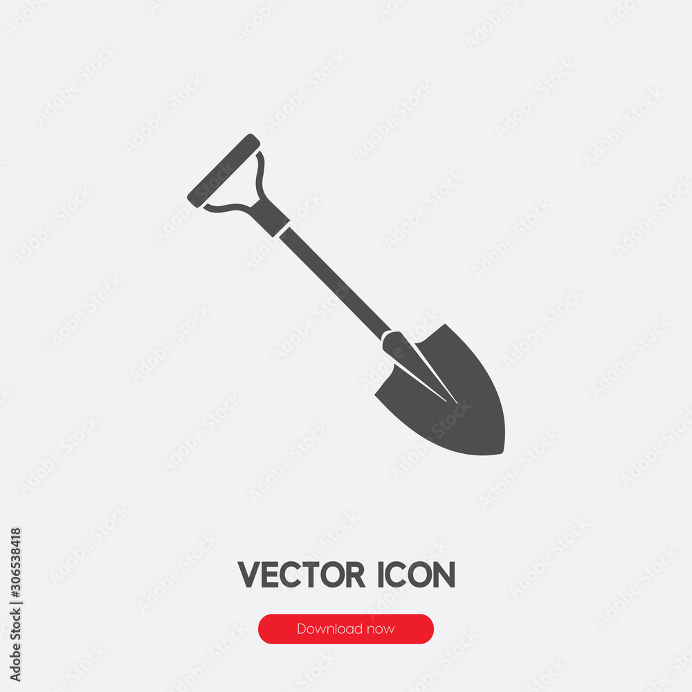 Poster shovel icon vector. linear style sign for mobile concept and web design. shovel symbol illustration.