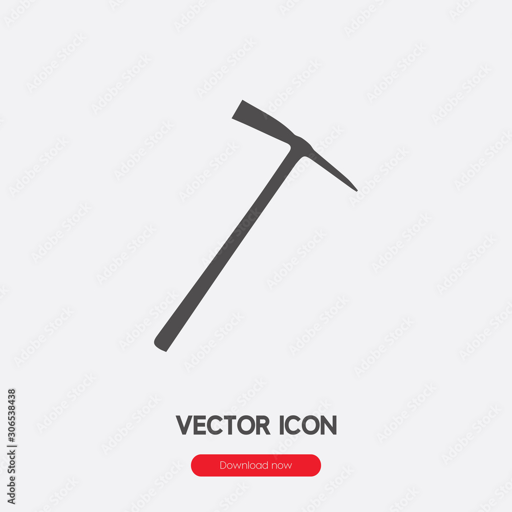 Poster pickaxe icon vector. linear style sign for mobile concept and web design. pickaxe symbol illustratio