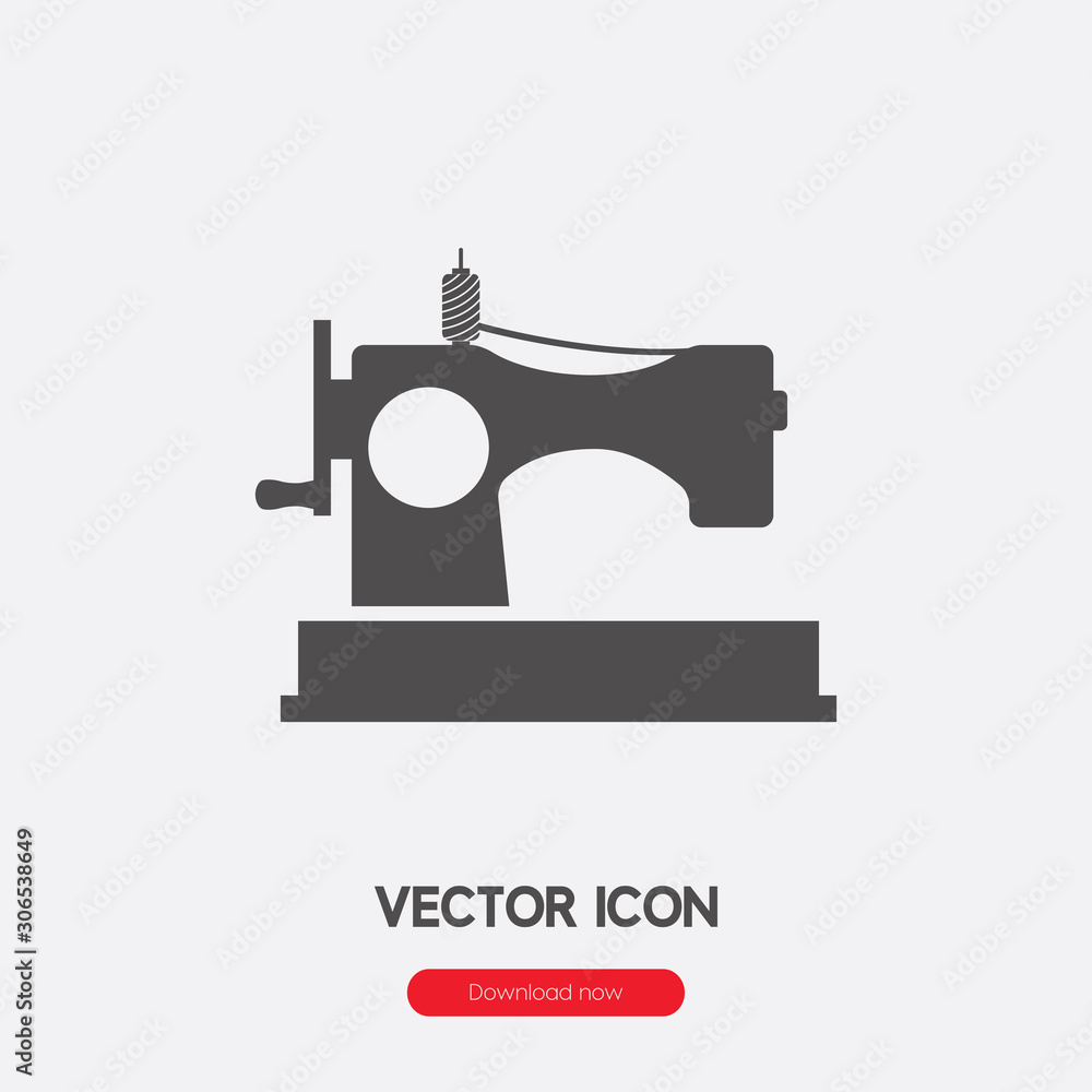 Poster sewing machine icon vector. linear style sign for mobile concept and web design. sewing machine symb