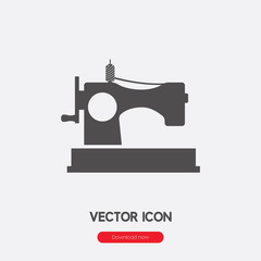 Sewing machine icon vector. Linear style sign for mobile concept and web design. Sewing machine symbol illustration. Pixel vector graphics - Vector.