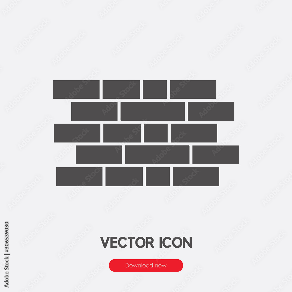 Poster building bricks icon vector. linear style sign for mobile concept and web design. building bricks sy