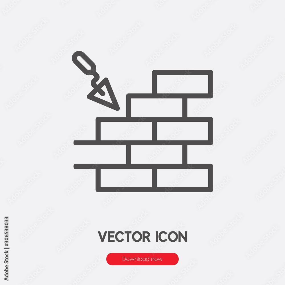 Poster building bricks icon vector. linear style sign for mobile concept and web design. building bricks sy