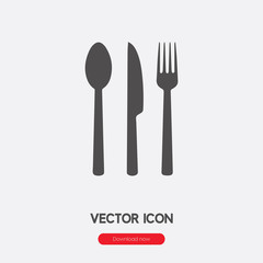 Cutlery icon vector. Linear style sign for mobile concept and web design. Cutlery symbol illustration. Pixel vector graphics - Vector.	