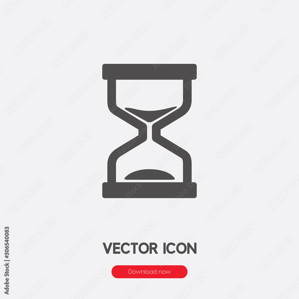 Poster sand clock icon vector. linear style sign for mobile concept and web design. sandglass symbol illust